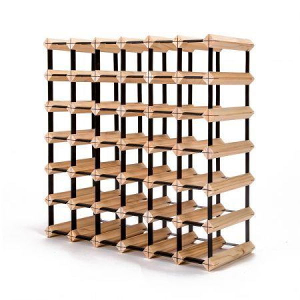 Timber Wine Rack Storage Cellar Organiser 42 Bottle