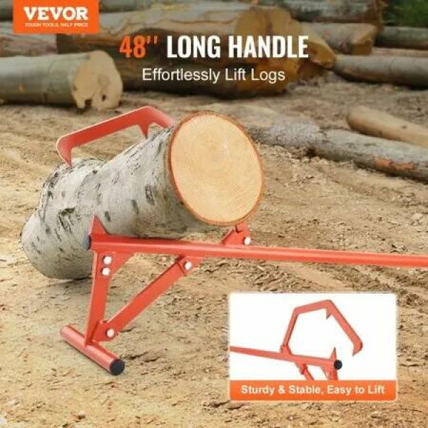 Timberjack 46.5 in Heavy Duty Log Lifter for Max 25 Dia Logs Rolling