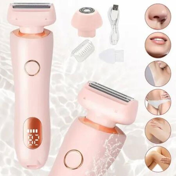 Timmer for Women Electric Razors for Women 2in1 Pubic Hair Trimmer IPX7 Waterproof Wet Dry Use Personal Trimmer Electric Shaver(Pink)