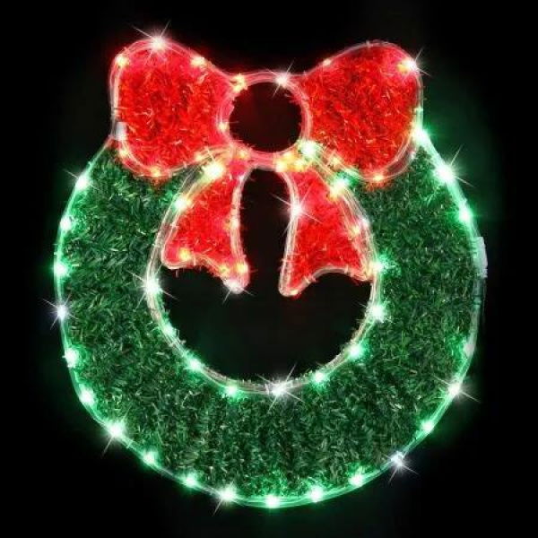 Tinsel LED Ropelight Wreath -Tqinkling, 50cm