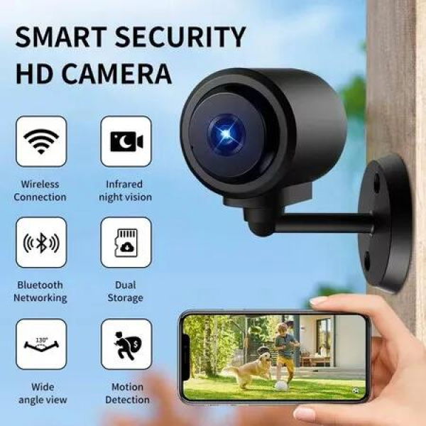 Tiny Camera for Home Security 2.4GHz WiFi Portable Battery Operated with IR Night Vision,Human Detection, 136 Degree Angle,Motion Activated