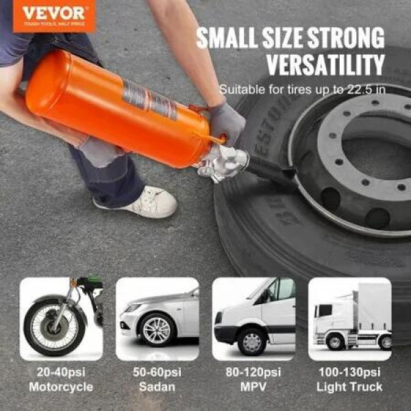 Tire Bead Seater 2.1 Gal/8 L Air Tire Bead Blaster 120 PSI Handheld Bead Bazooka Upgraded Portable Tire Inflator Tool 85-116 PSI Operating Pressure