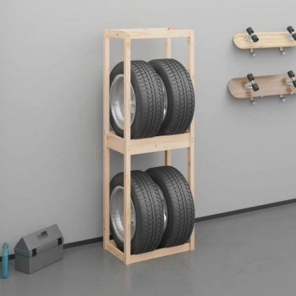 Tire Rack 63x40x180 Cm Solid Wood Pine