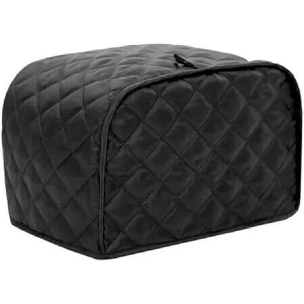 Toaster Cover 4 Slice Quilted Polyester Dust Proof Fabric Kitchen Appliance Fingerprint Protection Small Anti Scratch Black