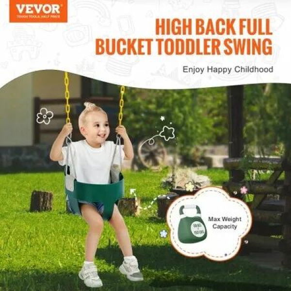 Toddler Swing Seat High Back Full Bucket Baby Swing Seat Support 150 lbs