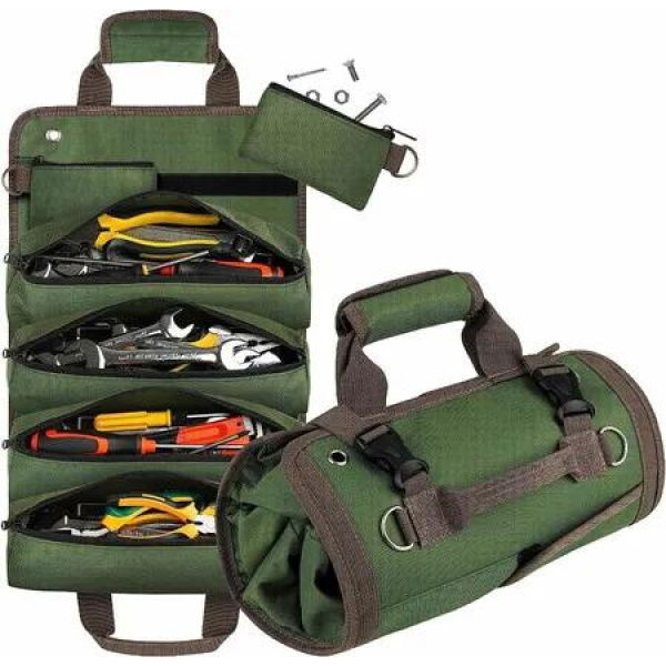 Tool Bag Heavy Duty Tool Roll up Bag Tool Organizer Portable Tool Storage with 6 Tool Pouches Fatherâ€™s Day Dad Gifts