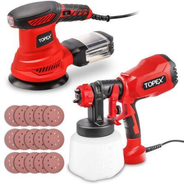 Tool Combo Handhold Electric Paint Sprayer Gun & Random Orbital Sander Polisher