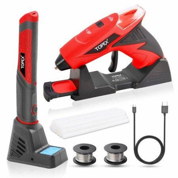 TOPEX 4V Max Cordless Glue Gun Soldering Iron Twin Kit