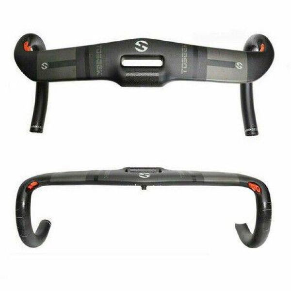 TOSEEK Road Bike Drop Bar Handlebar 440mm Full Carbon Fiber Handlebar 31.8mm Threadless Integrated Racing Drop Bars Road Bicycle Accessories.