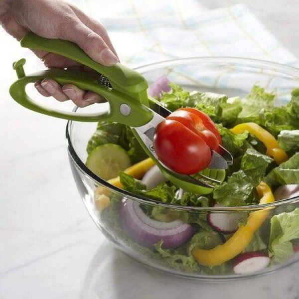 Toss And Chop Salad Tongs Stainless Steel Blades With Micro-serrated Edges