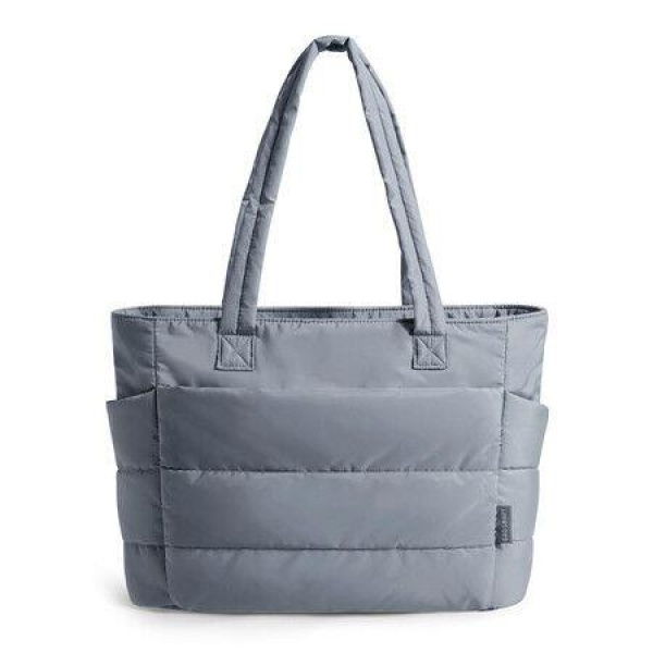 Tote Bag for Women,Lightweight Puffy Tote Bag with Compartments Shoulder Bag Handbag for Travel,Work,Gym Grey