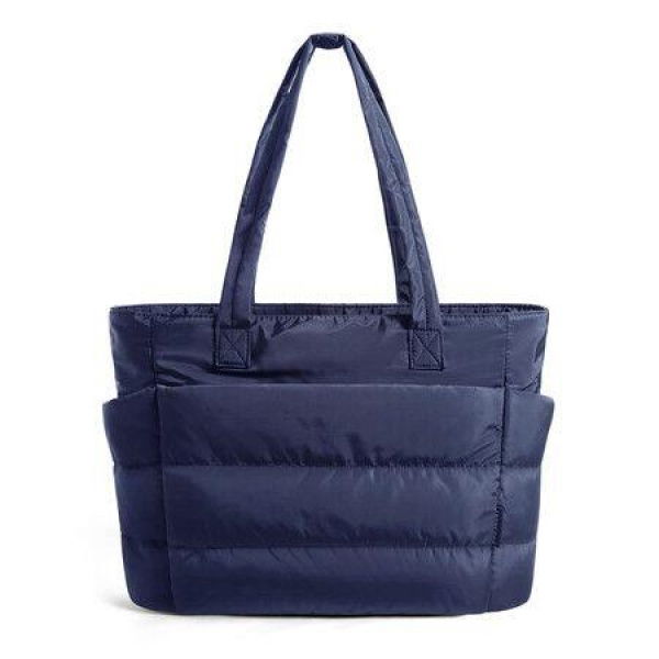 Tote Bag for Women,Lightweight Puffy Tote Bag with Compartments Shoulder Bag Handbag for Travel,Work,Gym Navy Blue