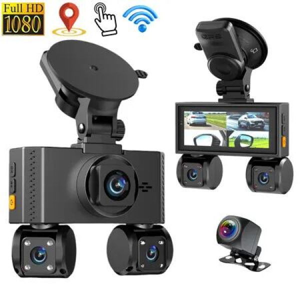Touch Screen Car DVR Dash Cam WiFi GPS 2K 1080P 360 Dashboard Camera 24Hr Parking Monitor
