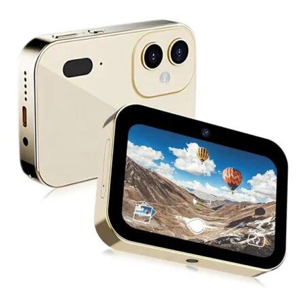 Touchscreen Digital Camera, 4K Autofocus Vlogging Camera, Portable 64MP Digital Camera Selfie, Music and Video Player for Kids (Golden)