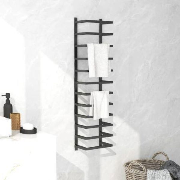 Towel Rack Black 24x12x96 Cm Steel