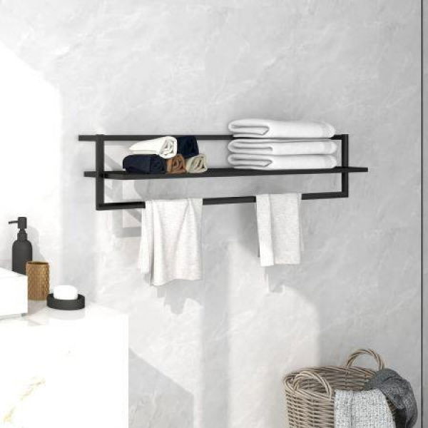 Towel Rack Black 95x25x22 Cm Iron