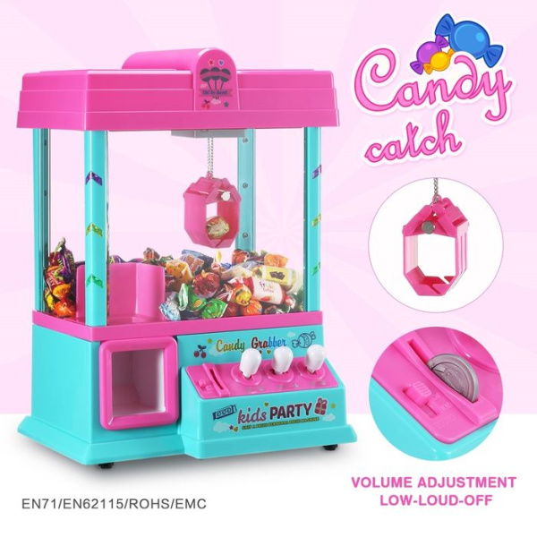 Toy Claw Machine Candy Catch Grabber Game With Lights & Music - 24 Coins.