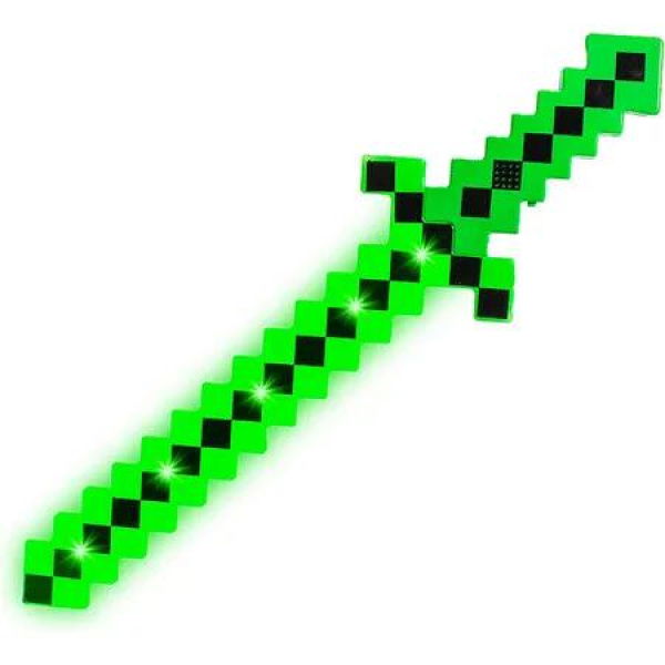Toy Sword Led Light Up Green Kids Play Battle Glow Action Fun Christmas Halloween Costume Cosplay
