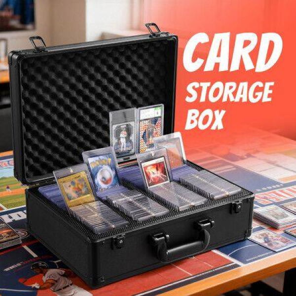 Trading Card Storage Box Graded Hard Case Top Loaders PSA Slabs Pokemon TCG Game Sports Magic Deck Collector Holder Organiser Lockable Aluminum Alloy
