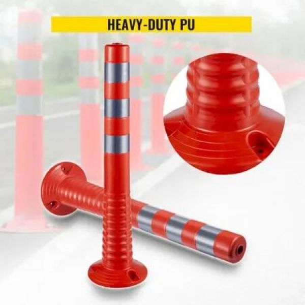 Traffic Delineator Posts Flexible Channelizer Cone 30' Spring Post 6PCS