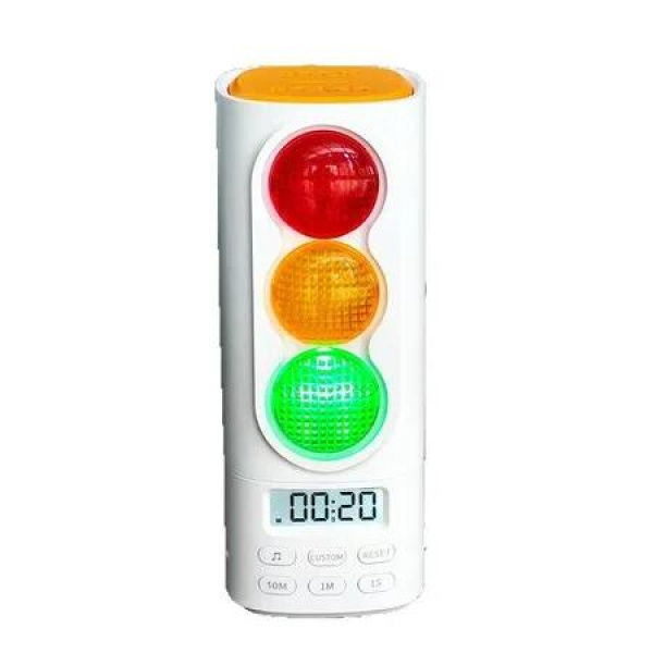 Traffic Light Visual Timer ADHD Tool Display Volume Adjustment,with 4 Ringtones for Classroom Desk Home Kitchen Game Countdown Pause Memory Function