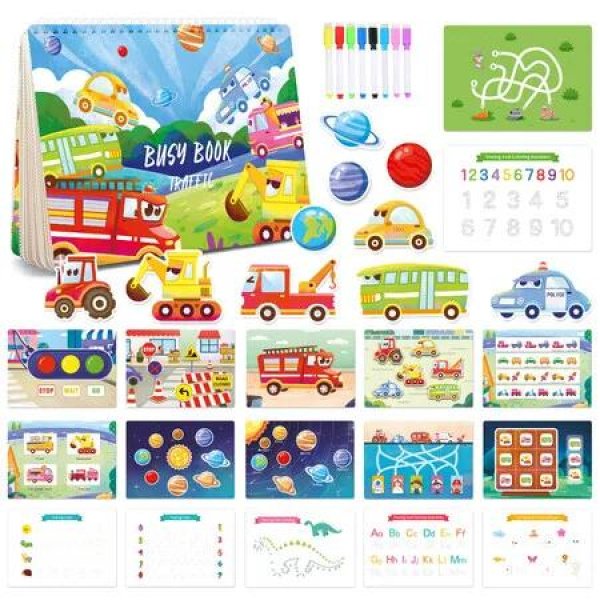 Traffic Theme Montessori Busy Book Toddlers Preschool Learning Activities Developmental Sensory Interactive Hands-On Educational Toys