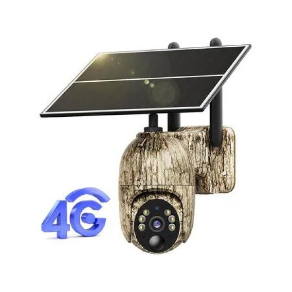 Trail Camera 4G LTE Solar Powered 3rd Generation Live Video 360 Pan Tilt Motion Activated 2K Colour Night Vision IP65 Wildlife