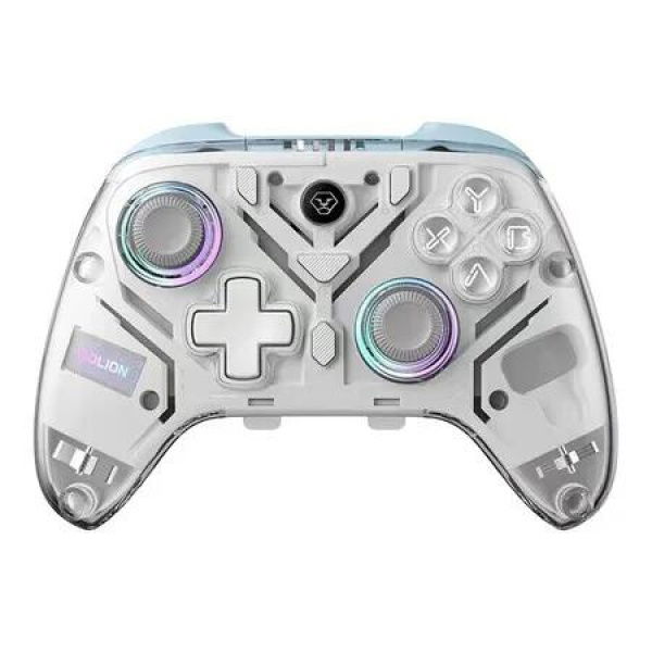 Transparent White Wireless Game Controller Hall Somatosensory Vibration Burst Back Button Switch Hall Linear Trigger Transparent Color PC Game Hand