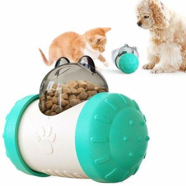 Treat Dispensing Dog Toy Tumbler Dog Cat Food Dispenser Feeder Ball Toys Interactive Chase Toys For Pets