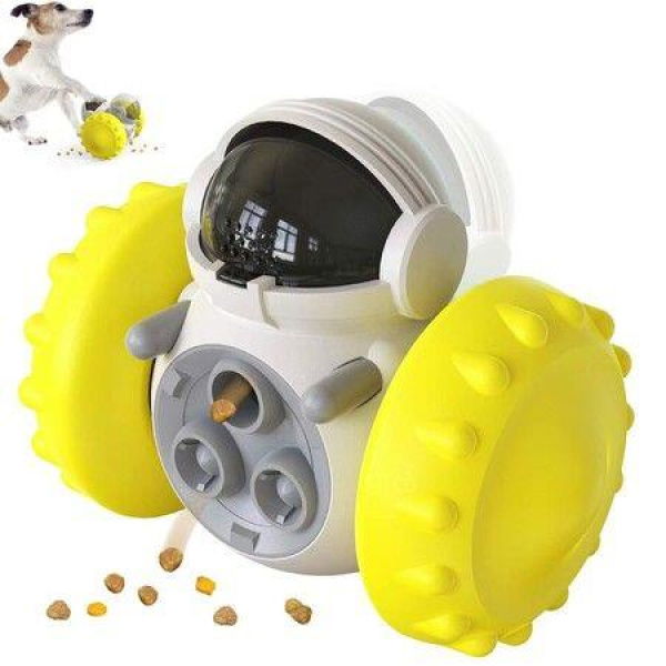 Treat Interactive Dog Toys Dog Treat Puzzle Dispensing Dog Toys Puppy Slow Feeder Toys For Small And Medium Dogs (Yellow).