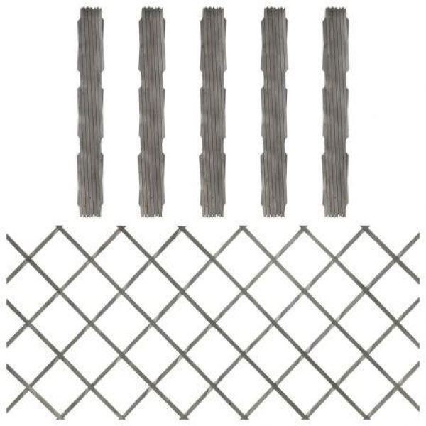 Trellis Fences 5 Pcs Grey Solid Firwood 180x80 Cm