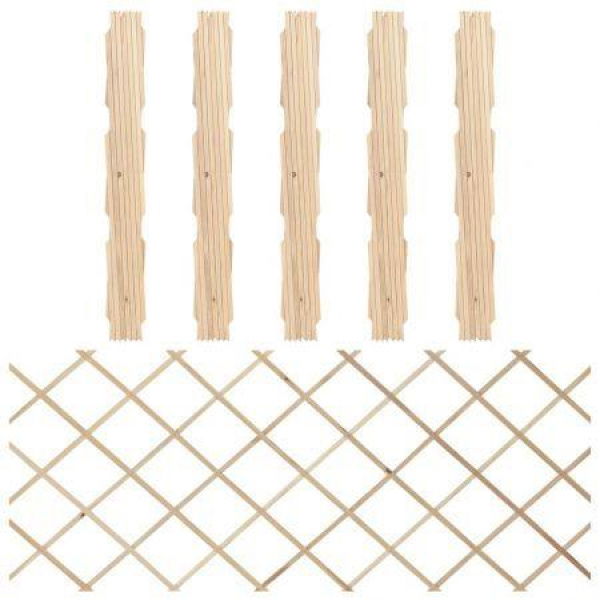 Trellis Fences 5 Pcs Solid Firwood 180x80 Cm