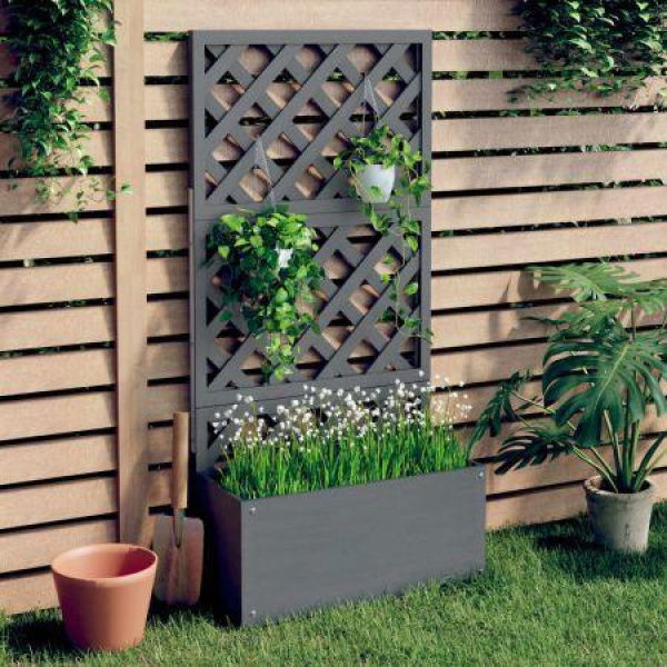 Trellis Planter Grey 65x33x135 Cm WPC