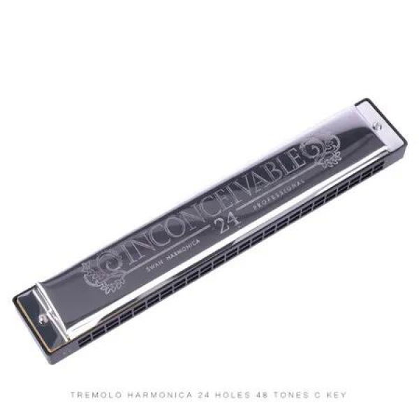 Tremolo Harmonica Mouth Organ 24 Double Holes with 48 Reeds Key of C