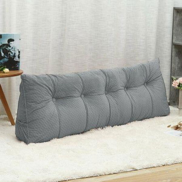 Triangular Headboard Pillow,Triangle Bedside Cushion Reading Pillow Bolster Backrest Positioning Support Pillow for Sofa Bed Dark Grey