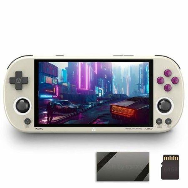 Trimui Smart Pro 4.96 inch Handheld Game Console Preinstalled Emulator System Grey 64GB