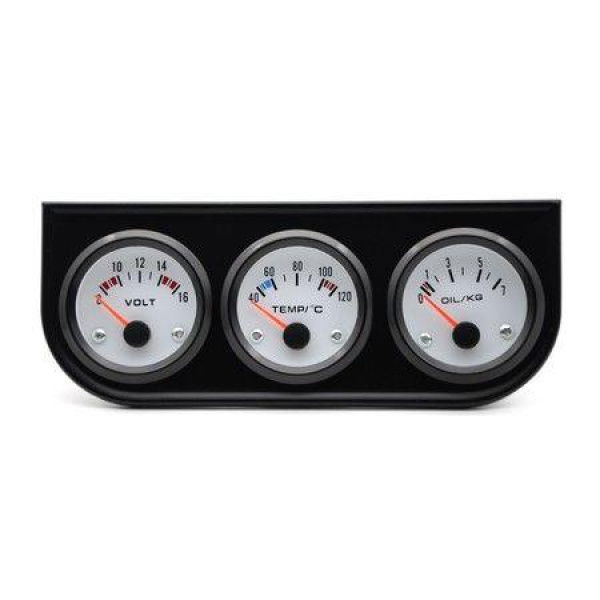 Triple Gauge Kit Electric Voltmeter Water Temperature Oil Pressure For Gasoline Modified Car Models