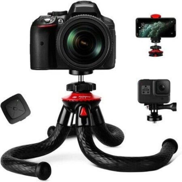 Tripod For IPhone Flexible Camera Tripod With Remote For IPhone 12 XSSamsung Waterproof And Anti-Crack Phone Tripod Stand For GoPro Portable Travel Tripod For Live Streaming Vlogging Video