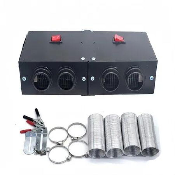 Truck Defogger 24V 500W Car Heater 2 in 1 Windshield De-Icers Portable Car Heaters with Purification for Winter 4 Holes