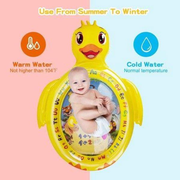 Tummy Time Water Mat Inflatable Baby Water Mat Newborn Infant Toys Gifts For Baby Boy Girl (Duck Shape)