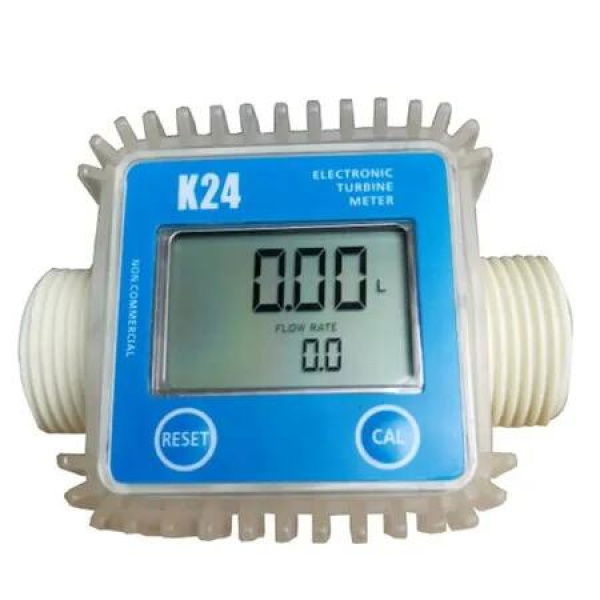 Turbine Flow Pump Meter Digital K24 Oil Diesel Fuel LCD Chemicals Water Sea Liquid Measuring Tool Flowmeters Equipment