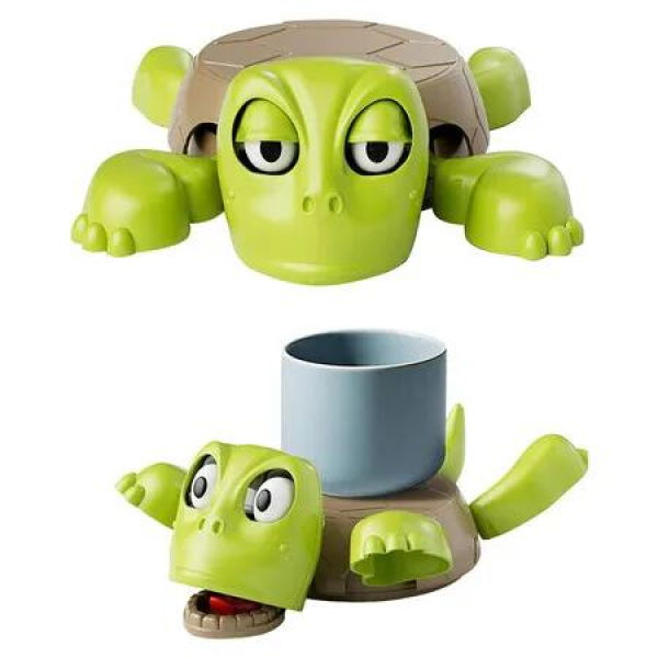 Turtle Cup Holder, Turtle Coaster with Funny Expression, Cup Holder with Liftable Limbs and Expressive Face, Green