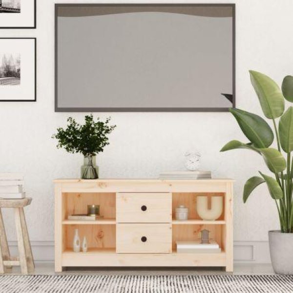 TV Cabinet 103x36.5x52 Cm Solid Wood Pine.