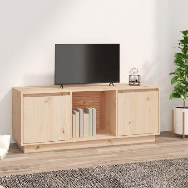 TV Cabinet 110.5x35x44 Cm Solid Wood Pine.