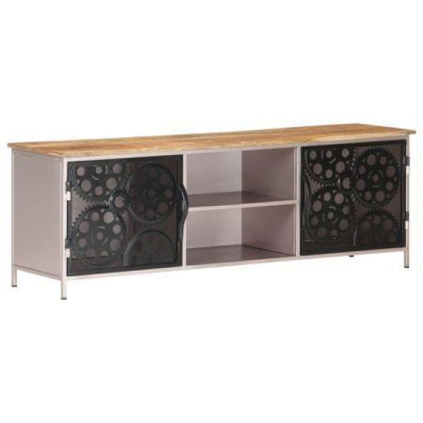 TV Cabinet 120x30x40 Cm Rough Mango Wood