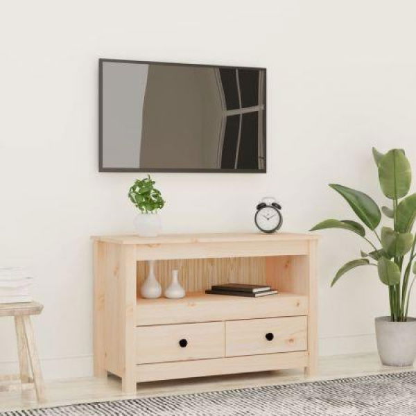 TV Cabinet 79x35x52 Cm Solid Wood Pine