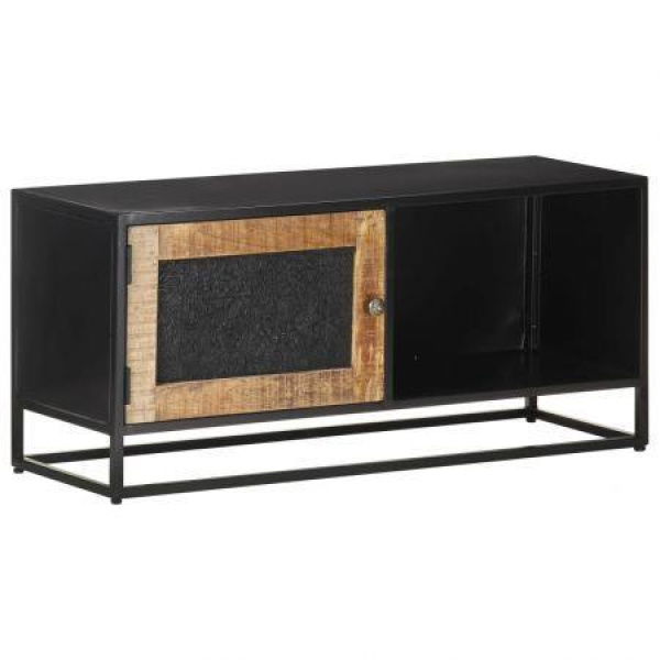 TV Cabinet 90x30x40 Cm Rough Mango Wood