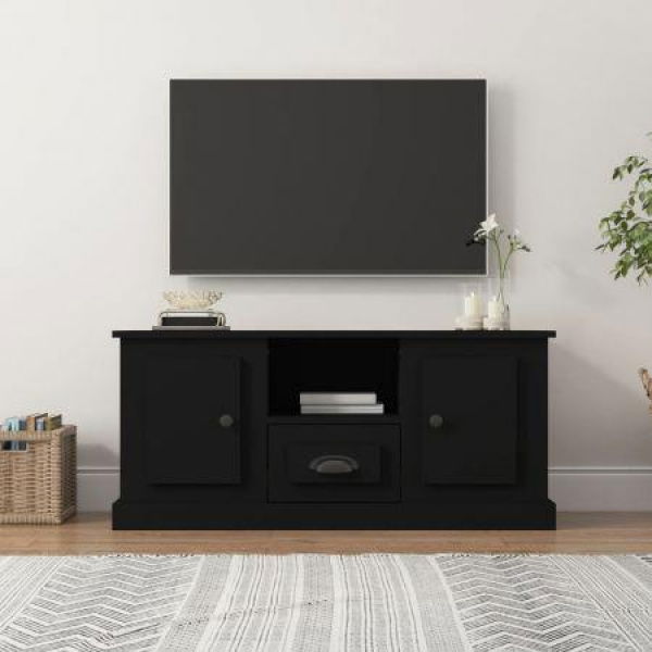 TV Cabinet Black 100x35.5x45 Cm Engineered Wood.