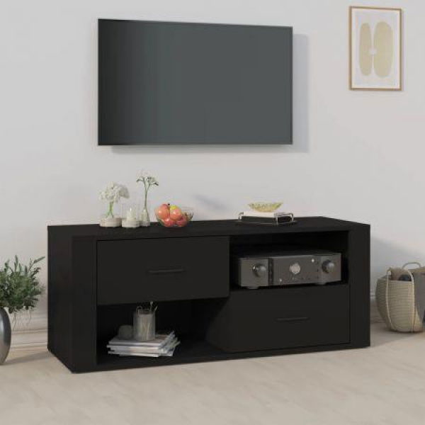 TV Cabinet Black 100x35x40 Cm Engineered Wood