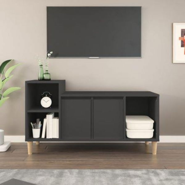 TV Cabinet Black 100x35x55 Cm Engineered Wood